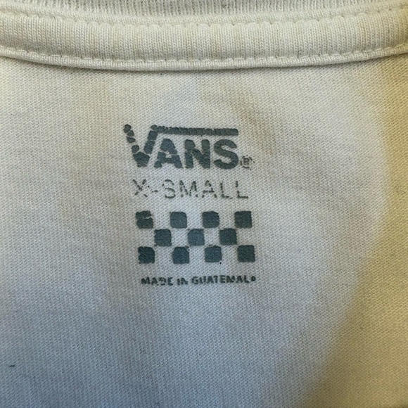 Vans cropped skater graphic daisy logo long sleeve white top women's size XS - Picture 4 of 8